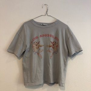 Zara Los Angeles Cupid Angel Baby Graphic T-shirt